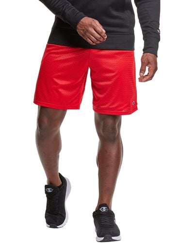 Champion Long Mesh Shorts With Pockets - Red
