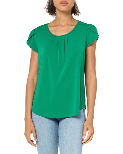 Adrianna Papell Tulip Sleeve Knit Top - Green
