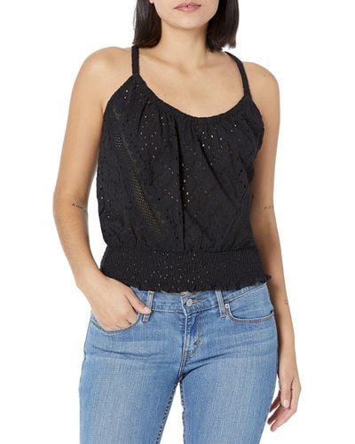 Ramy Brook Womens Lace Santos Top Swimwear Cover Up - Black