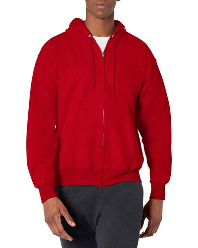 Hanes Big And Tall Full Zip Ultimate Heavyweight Hoodie - Red