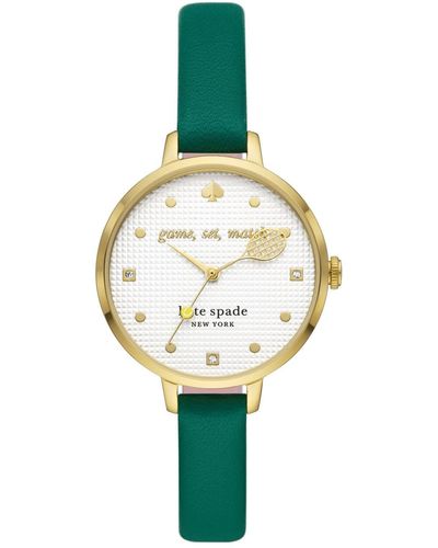 Kate Spade Metro Three-hand Green Leather Watch