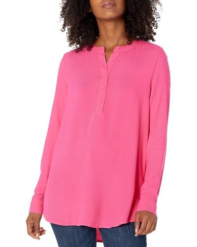 Amazon Essentials Long-sleeve Woven Blouse - Pink