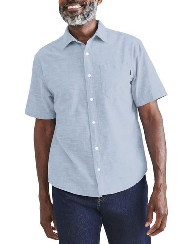 Dockers Fit Short Sleeve Casual Shirt - Blue