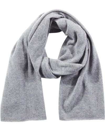 Vince S Boiled Cashmere Clean Edge Knit Scarf,med Heather Grey,os - Gray