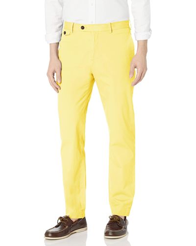 Brooks Brothers Slim Fit Canvas Poplin Chinos In Supima Cotton Pants - Yellow