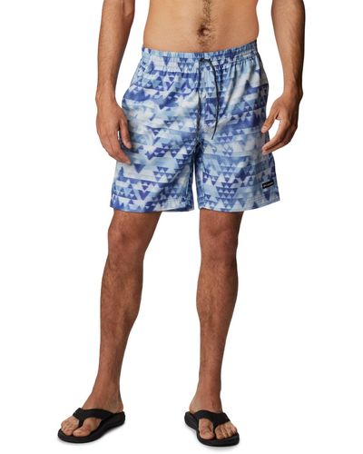 Columbia Summertide Stretch Printed Short Hiking - Blue