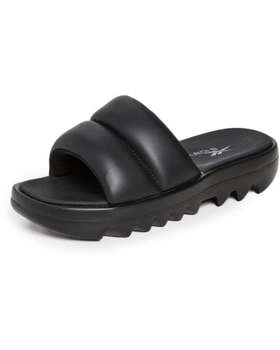 Reebok Classic Slide Soft Sole Cozy Flat Heel Sports Slippers White 'Black'  - EF8149 | Solesense