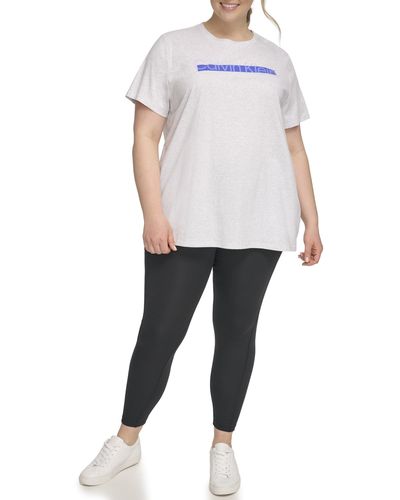 Calvin Klein Plus Sliced Logo Relaxed Short Sleeve T-shirt - Gray