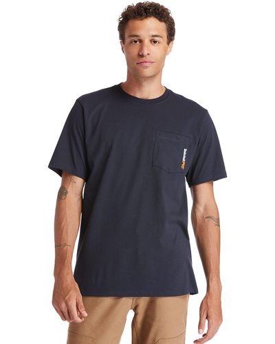 Timberland Base Plate Blended Short Sleeve T-shirt - Blue