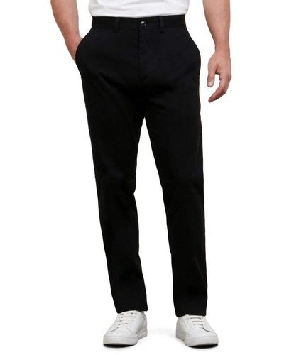 Kenneth Cole Reaction Mens Solid Stretch Eco Chino Flat Front Slim Fit Casual Pants - Black