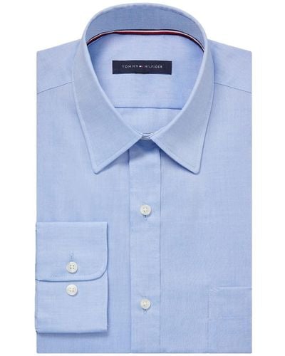 Tommy Hilfiger Dress Shirt Regular Fit Non Iron Solid - Blue