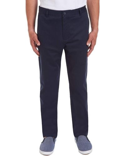 Nautica Young Uniform Flat Front Stretch Twill Pant - Blue