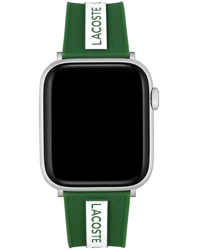 Lacoste Striping Silicone Apple Strap Color: Green And White