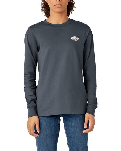 Dickies Plus Size 's Long Sleeve Heavyweight Graphic T-shirt - Blue