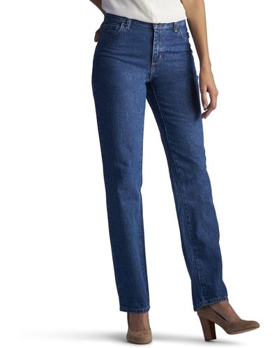 Lee Jeans Missy Relaxed Fit All Cotton Straight Leg Jean - Blue