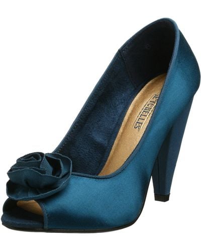 Seychelles Reservations For Two Peep Toe Pump,teal,7 M - Blue