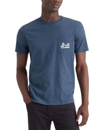 Dockers Slim Fit Short Sleeve Graphic Tee Shirt, - Blue