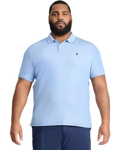 Izod 's Big-and-tall Advantage Performance Short-sleeve Solid Polo Shirt - Blue