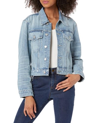 Hudson Jeans Jeans Womens Cropped Trucker Denim Jacket - Blue