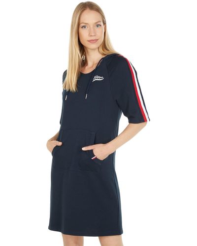 Tommy Hilfiger Short Sleeve French Terry Sneaker Dress - Blue