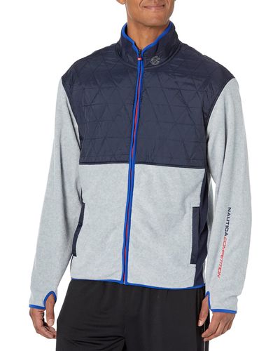 Nautica Competition Sustainably Crafted Full-zip Mock-neck Jacket - Blue