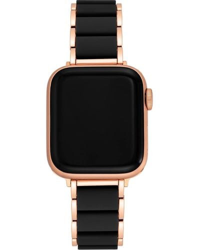 Anne Klein Rubberized Fashion Bracelet For Apple Watch - Black