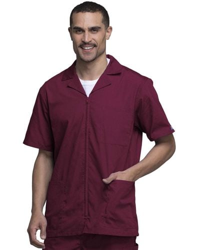 CHEROKEE Workwear Scrubs Zip Front Jacket - Purple