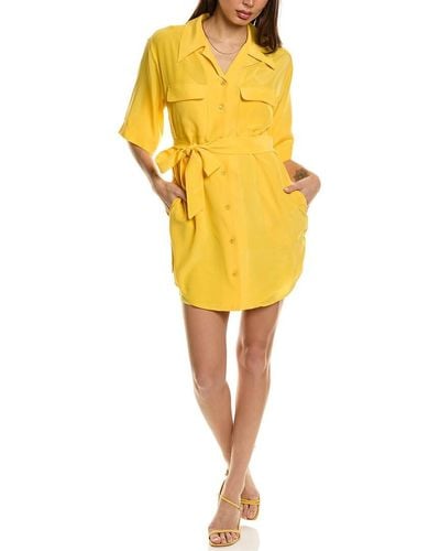 Equipment Mila Dress In Soleil De Printemps - Yellow