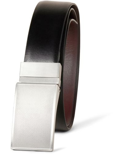 Amazon Essentials Leather Reversible Plaque Dress Belt - Black