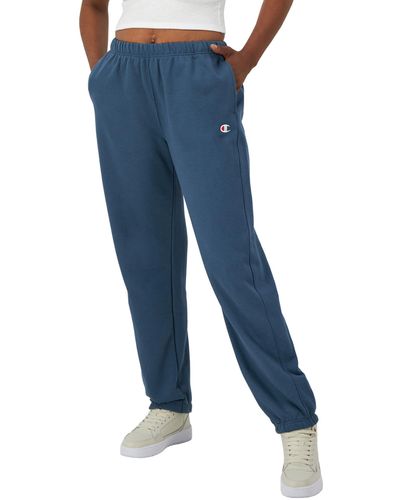 Champion , Reverse Weave, Fleece Sweatpants, Sweatpants For , 30", Metallic Teal C Logo, X-large - Blue