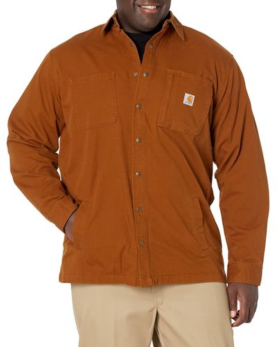 Carhartt Big & Tall Rugged Flex Rigby Shirt Jacket - Brown