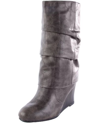 Madden Girl Vektor Wedge Boot,grey Paris,10 M Us - Gray