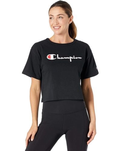 Champion Womens Heritage Cropped Tee - Black