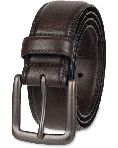 Columbia Mens Classic Logo Belt-casual Dress With Single Prong Buckle For Jeans Khakis Belt - Black