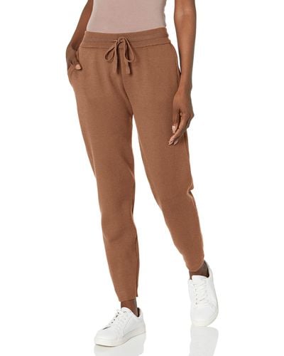 Monrow Hb0634-supersoft Sweater Knit Cuffed Jogger - Brown