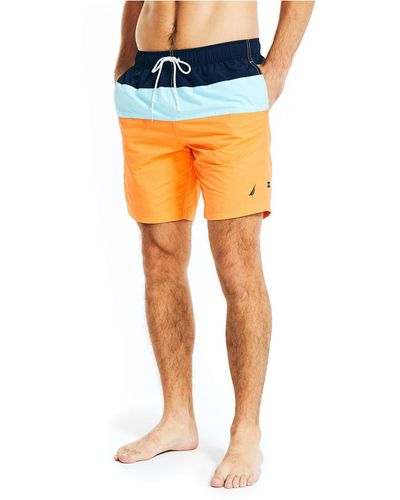 Nautica Standard 8" Colorblock Quick-dry Swim - Orange