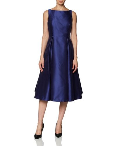 Adrianna Papell Sleeveless Mid-length Party Dress With V-back - Blue
