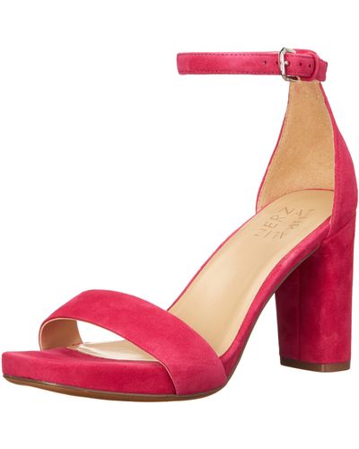 Naturalizer S Joy Ankle Strap Heeled Dress Sandal,crushed Berry Pink Suede ,9