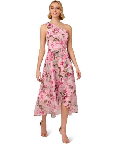 Adrianna Papell Printed High-low Dress - Pink