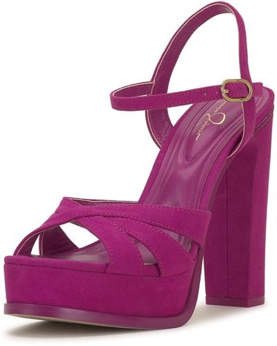 Jessica Simpson Giddings Block Heel Platform Sandal Heeled - Purple