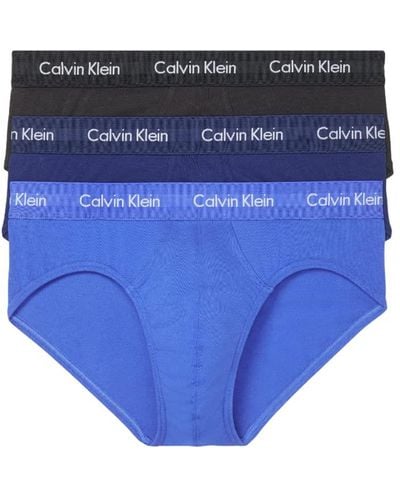 Calvin Klein Hip Briefs Pack Of 3 Trunks - Blue