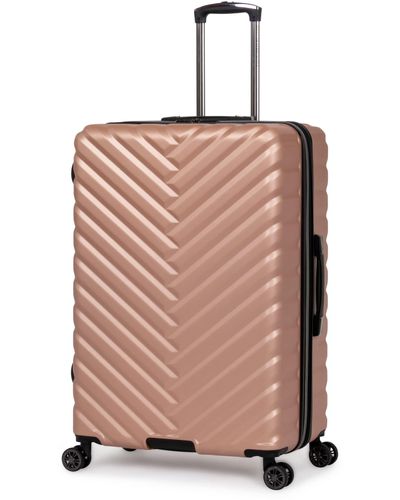 Kenneth Cole Madison Square Lightweight Hardside Chevron Expandable Spinner Luggage - Pink