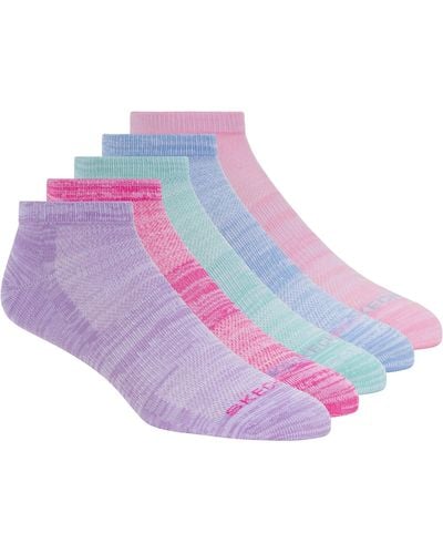 Skechers Womens 5 Pack Low Cut Socks - Purple