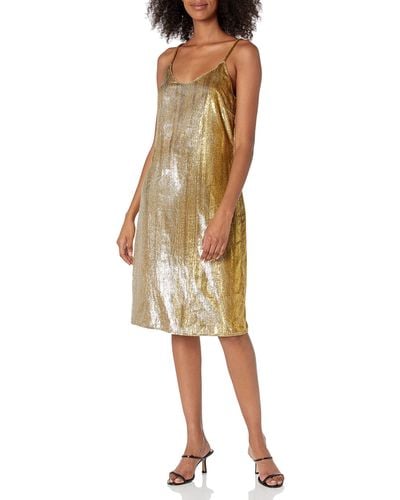 Cynthia Rowley Gold Lame Slip Dress - Metallic