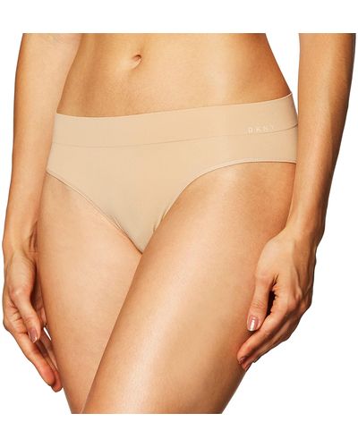 DKNY Womens Seamless Litewear Panty Bikini Style Underwear - Brown