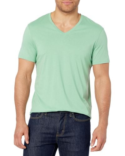 Emporio Armani A | X ARMANI EXCHANGE Basic Pima V-Ausschnitt T-Shirt - Grün