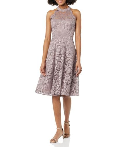 Eliza J Lace Fit And Flare Dress - Pink