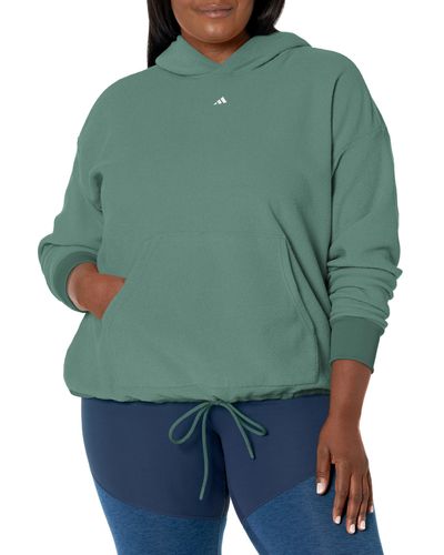 adidas Plus Size Select Cropped Hoodie - Green