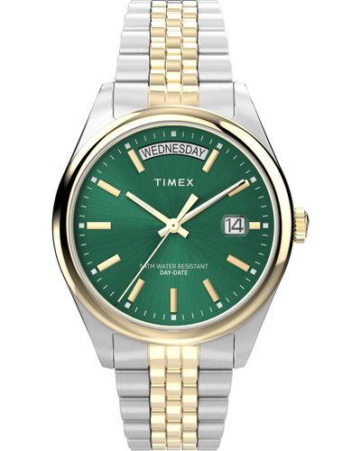Timex Two-tone Bracelet Green Dial Two-tone