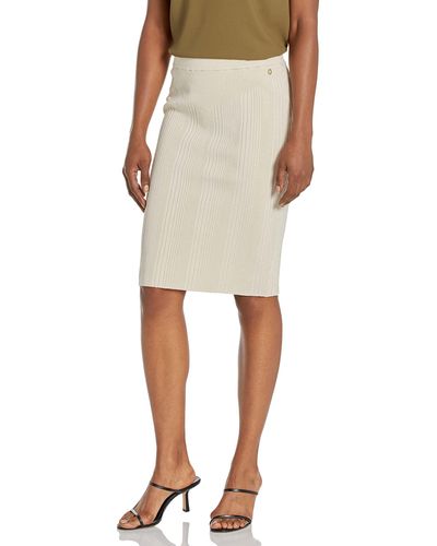 Guess Womens Essential Alcosta Rib Mapped Skirt - Natural